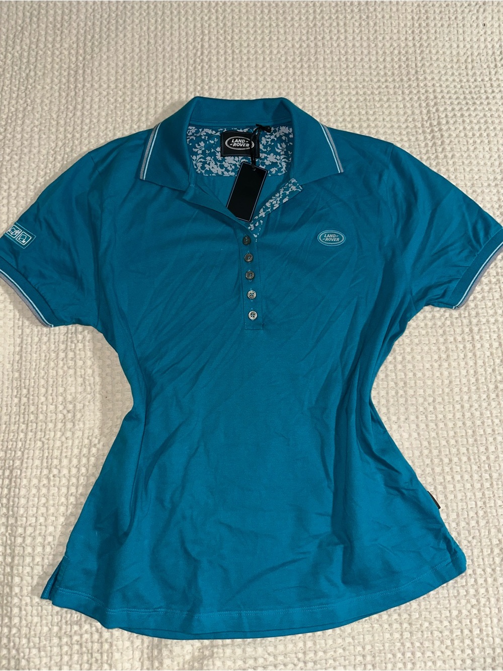 Land Rover Polo Shirt Womens Medium Teal Blue Casual Top NWT